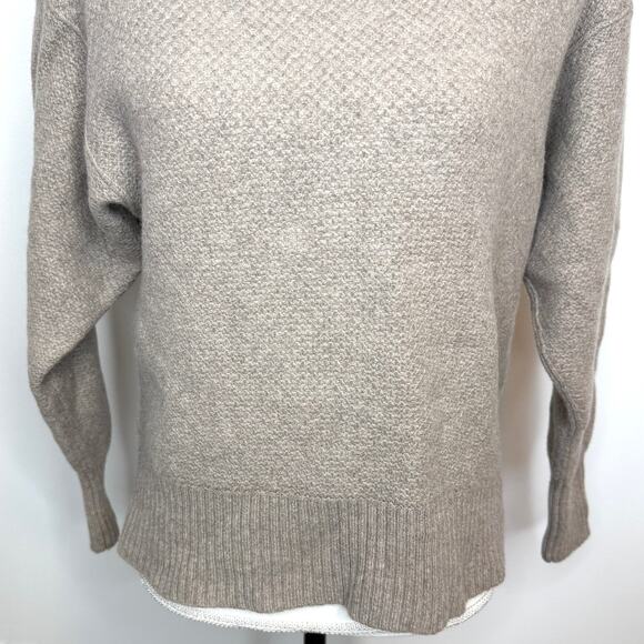 Everlane Recashmere Stoopwafel Crewneck Sweater In Heathered Sand Size Medium - Picture 5 of 13